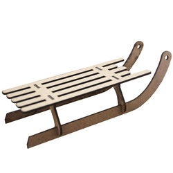 Dekorpappe Die Cut Chipboard - Großer Holzschlitten - HDF - Scrapiniec