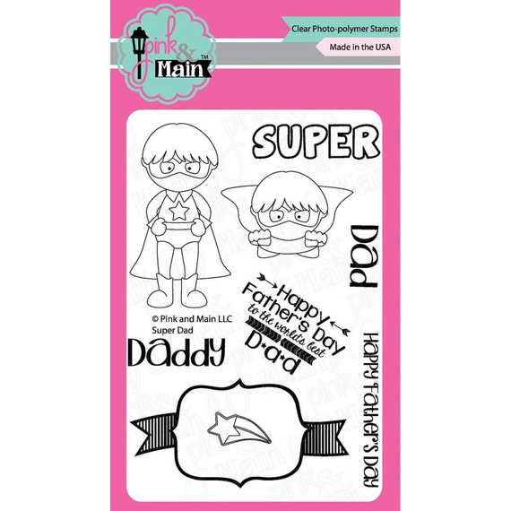 PINK & MAIN - Transparent Stempel Motivstempel Clear Stamp -  Super Dad