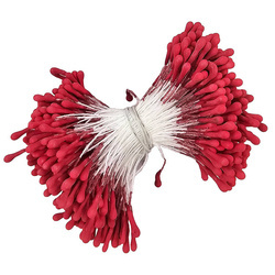 BLUME STAUBBLÄTTER Himbeere matt Doppelköpfe für Foamiran Art Flower 350 Stk.