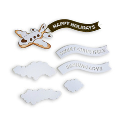 Stanzschablone – Cutting Die für Papier - Candy Christmas - Flugzeug - Stamperia 