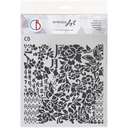 CIAO BELLA Mixed Media Schablone STENCIL 20x20cm - Harmonius Flowering Blumen