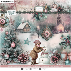 STUDIOLIGHT Scrapbooking Papier Set 20x20 cm, Collage Papier Pad- Christmas Blush