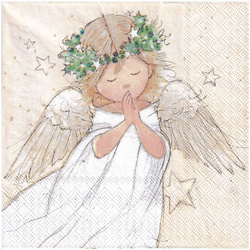 VINTAGE SERVIETTEN 1 Stück Motivservietten Decoupage Napkin 33x33cm, Praying Angel 