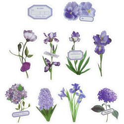 AUFKLEBER folie - Lila Blumen und Etiketten