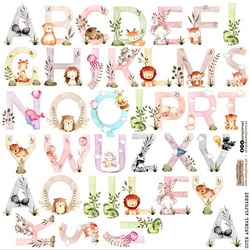 AUFKLEBER Dekor Stickers - ScrapLove - Niedliche Tiere Alphabet