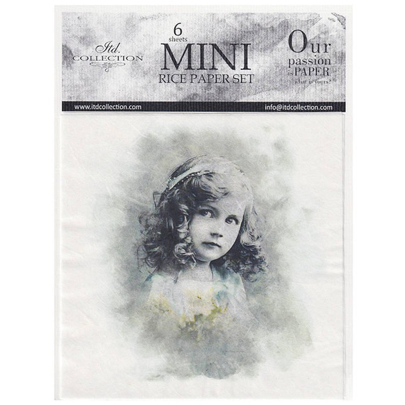 Reispapier-Set, retro vintage, Mädchen - ITD 6tlg 