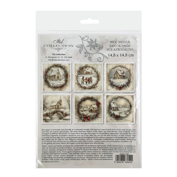 Reispapier-Set - Kinder, Weihnachten, Winterlandschaft - RSM186 - Itd Collection