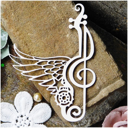 Dekorpappe Die Cut Chipboard - Bratschenschlüssel - Kreatywna Pracownia