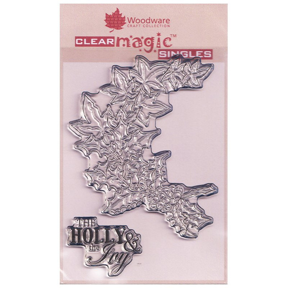 WOODWARE Transparent Stempeln Set Motivstempel Clear Stamps - The Holly and the Ivy,  Stechpalme