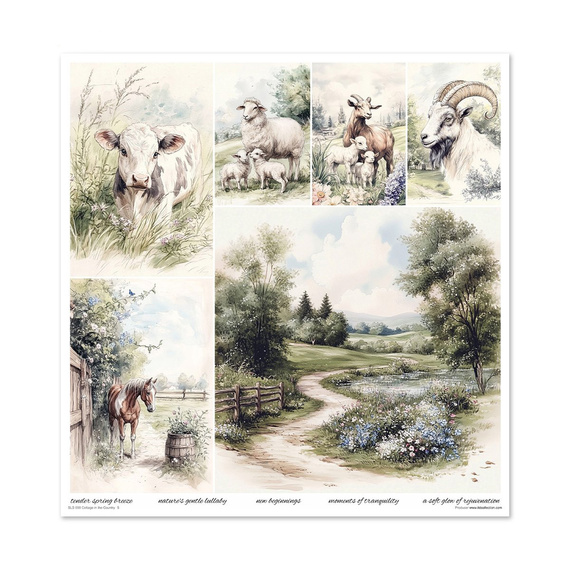 ITD COLLECTION Setz 11Stk 30x30cm Scrapbooking Papier - Cottage in the Country