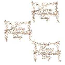 WYCINANKA - Dekorpappe Die Cut Chipboard - BE MY VALENTINE - Girlanden mit Aufschriften 3St. -