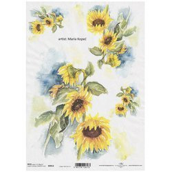 ITD Reispapier Decoupage Bastelpapier Softpapier, R0913 Sonnenblumen