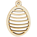 Holz-Ei-Anhänger 7cm - Gestreiftes Dekor