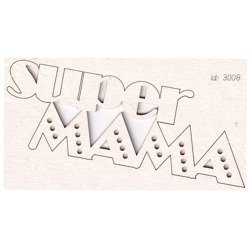 SCRAPINIEC Dekorpappe Die Cut Chipboard Dekoration Ornament, SUPER MAMA