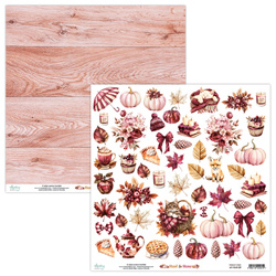 Papier mit Scrapbooking-Elementen 30x30 - Mintay - Rust & Rose