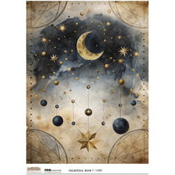 Reispapier Decoupage Bastelpapier A4 - Scraplove -  Celestial Moon 1