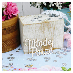 Dekorpappe Die Cut Chipboard Dekoration aufschrift Braut und Bräutigam - 2 Stück - Kreatywna Pracownia