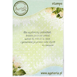 AGATERIA - Transparent Stempel Motivstempel Clear Stamp - Nie wystarczy pokochać... Untertitel PL