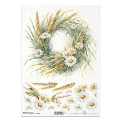 ITD Reispapier Decoupage Bastelpapier Serviettentechnik-R2421 Gänseblümchengirlanden