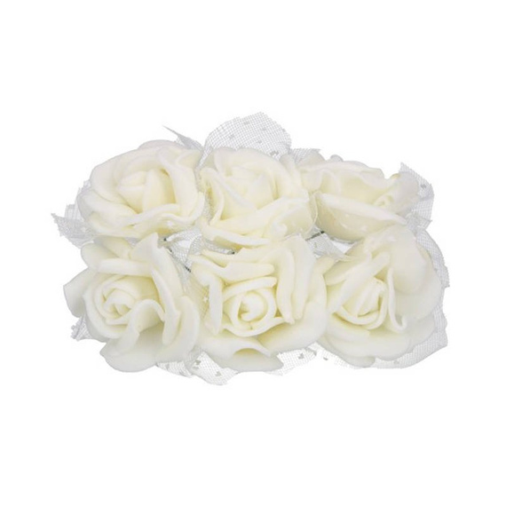 Ecru-Schaumstoffblumen mit Tüll