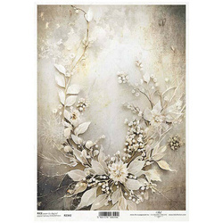 ITD Reispapier Decoupage Bastelpapier Serviettentechnik-R2342 Winterstrauß, Blumen