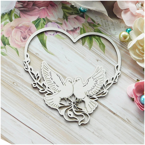 Die Cut Chipboard - Rahmentauben - Kreatywna Pracownia