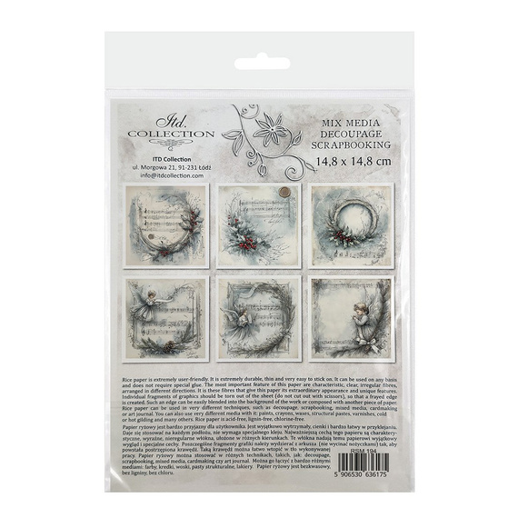 Reispapier-Set - Engel, Girlanden, Noten, Vintage - RSM194 - Itd Collection