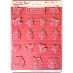 STAMPERIA flexible Gießform aus Kunststoff Form Mold Mould Dekor, Happiness