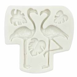 PENTART SILIKONFORM Mold Abformen Gießen Mould, 2 Flamingos und Monstera-Blätter