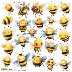 AUFKLEBER ScrapLove Dekor Stickers - Cute Bees 1 