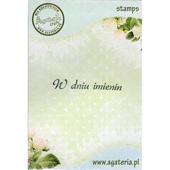 AGATERIA - Transparent Stempel Motivstempel Clear Stamp W dniu imienin.- Untertitel PL 