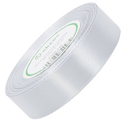 SATINBAND 25mm/32m SCHLEIFENBAND Geschenkband Dekoband - Silber