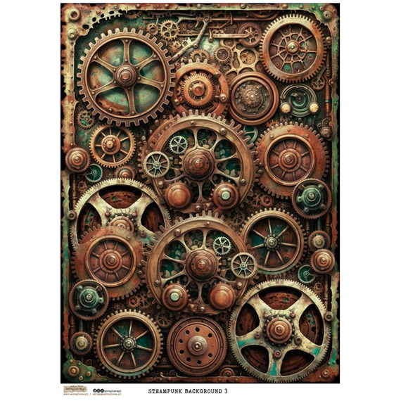 Reispapier Decoupage Bastelpapier A4 - Scraplove - Steampunk Background 3