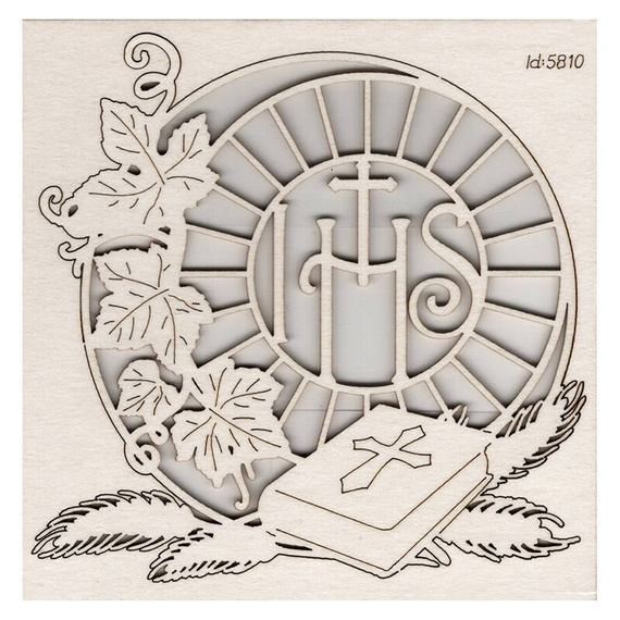 SCRAPINIEC Dekorpappe Die Cut Chipboard Dekoration Ornament, Dekor - Bibel - groß