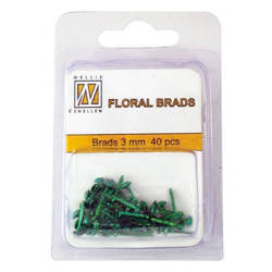 NELLIE'S Metall Brads Nieten 3mm - Scrapbooking Papierverschlüsse, flaschengrün