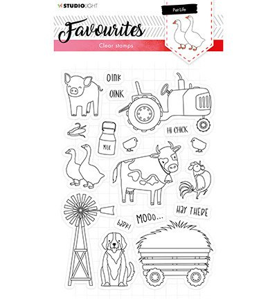 STUDIOLIGHT - Transparent Stempel - Favourites, Bauernhof, Kuh, Schwein