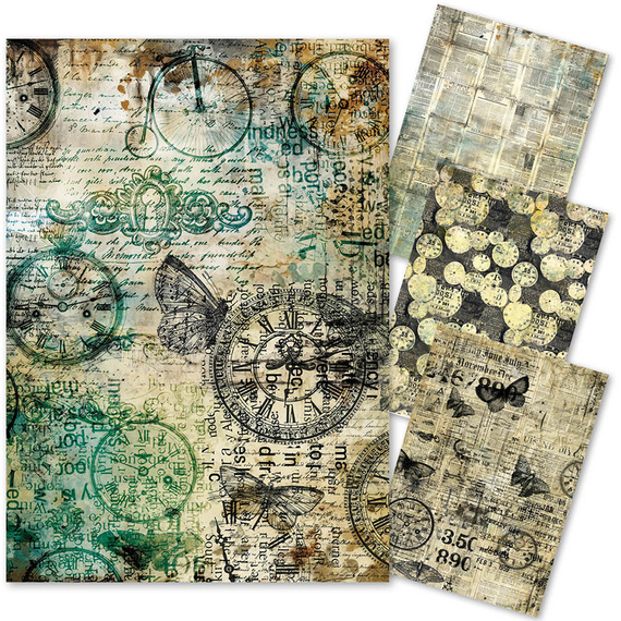 Reispapier Set Decoupage Bastelpapier A4 - Ciao Bella - Time Capsule