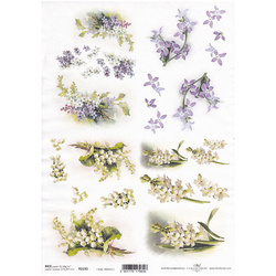 ITD Reispapier Decoupage Bastelpapier Softpapier Serviettentechnik, Maiglöckchen Blumen R2193
