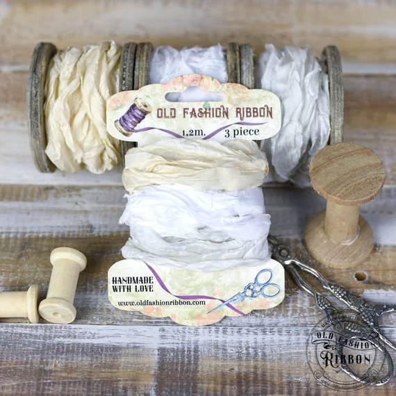 Dekorative VINTAGE Shabby Bänder Set 3 x 1,2 m Wrapping Ribbons, OLDZ20