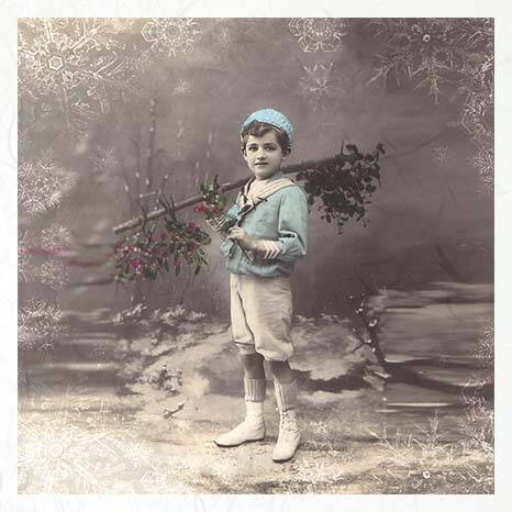 Reispapier-Set - ITD RSM087 vintage Kinder Winter
