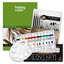 Malset Farben Block Palette Pinsel