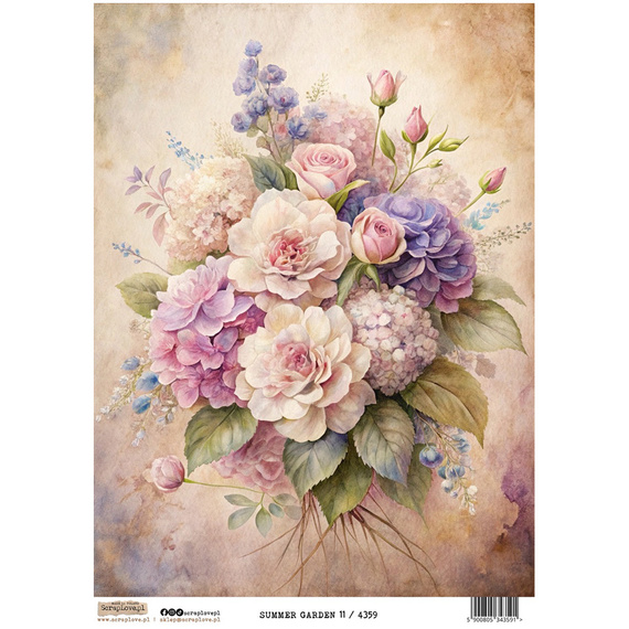 Reispapier Decoupage Bastelpapier A4 - Scraplove - Summer Garden 11