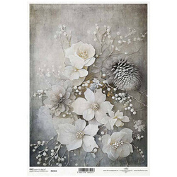 ITD Reispapier Decoupage Bastelpapier Serviettentechnik-R2344 Winterblumen