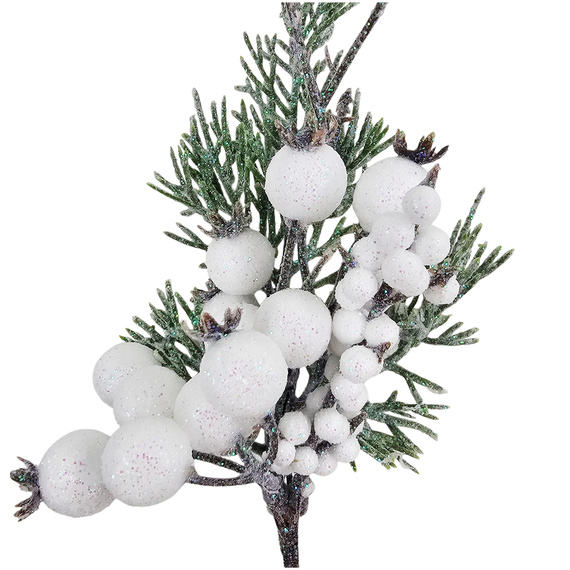 Weihnachtszweig weiß gefrostet - 1 Zweig