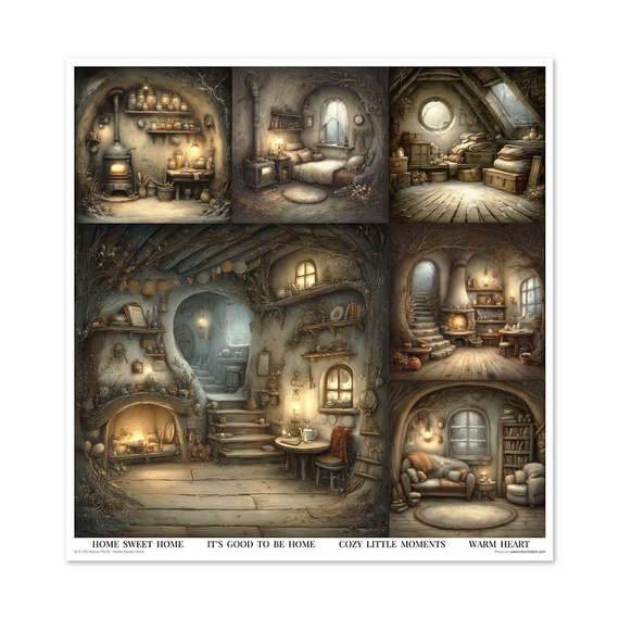 ITD COLLECTION Scrapbooking Papier Set 30x30 cm - Mouse World - Home Sweet Home