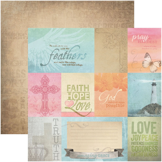 PAPER HOUSE 30x30cm doppelseitig Scrapbooking Craft Papier, Faith 2020