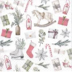 SERVIETTEN 1 Stück Motivservietten Decoupage Napkin 33x33cm - Weihnachts-Mix