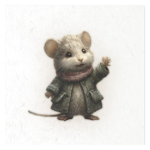 Reispapier-Set - Mäuse, Vintage-Stil, Winter - RSM211 - Itd Collection