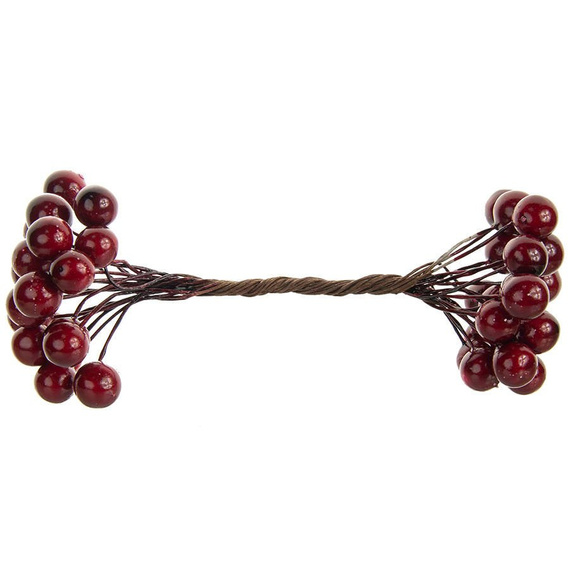 Beerenzweig - dunkelrot - 1 Zweig mit 40 Beeren 