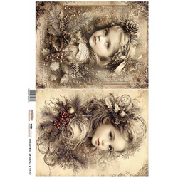 Reispapier A4 - ScrapLove - Christmas in sepia 2 - Weihnachten in sepia